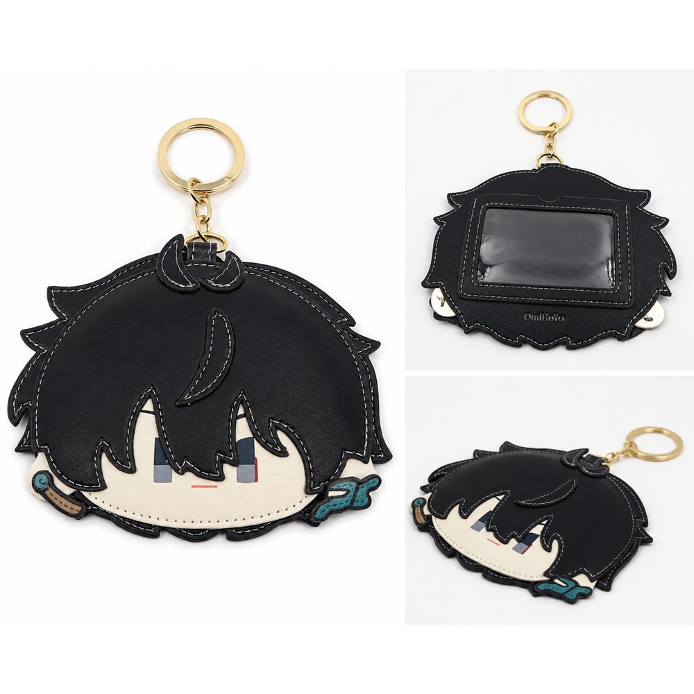 Omibobo Anime Character ID‎ Badge Holder Keychain Faux Leather Charm